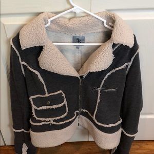 Sts blue size large grey and cream jacket